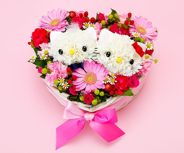 Học cách làm bó hoa hình Hello Kitty