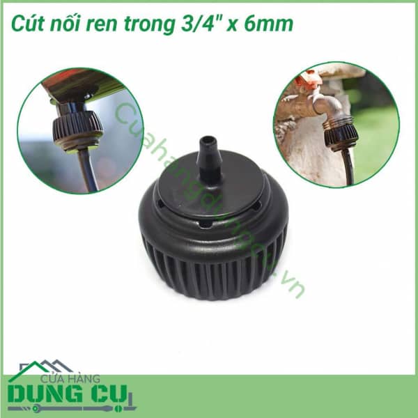 Cút nối ren trong 3/4"x 6mm