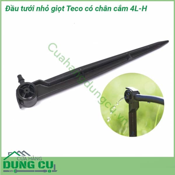 Đầu tưới nhỏ giọt Teco có chân cắm bù áp 4L/H