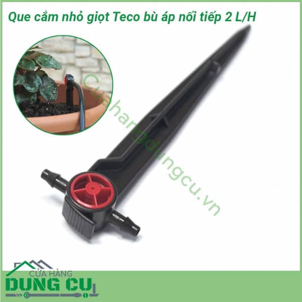 Đầu tưới nhỏ giọt Teco bù áp có chân cắm 2 đầu